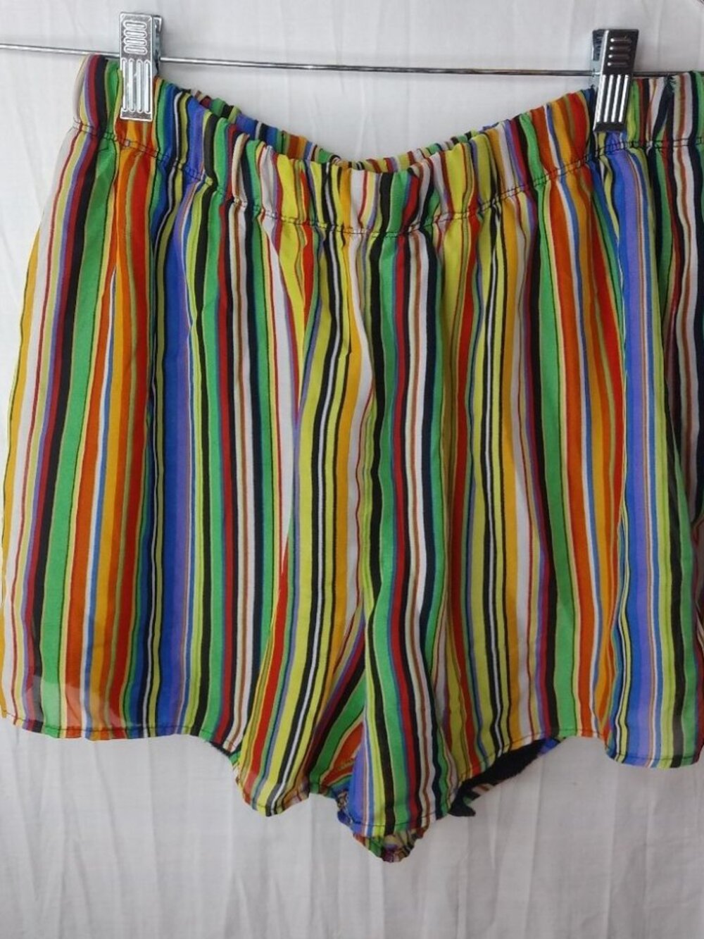 A'gaci LJ Hard Candy Striped Sheer Lined Shorts